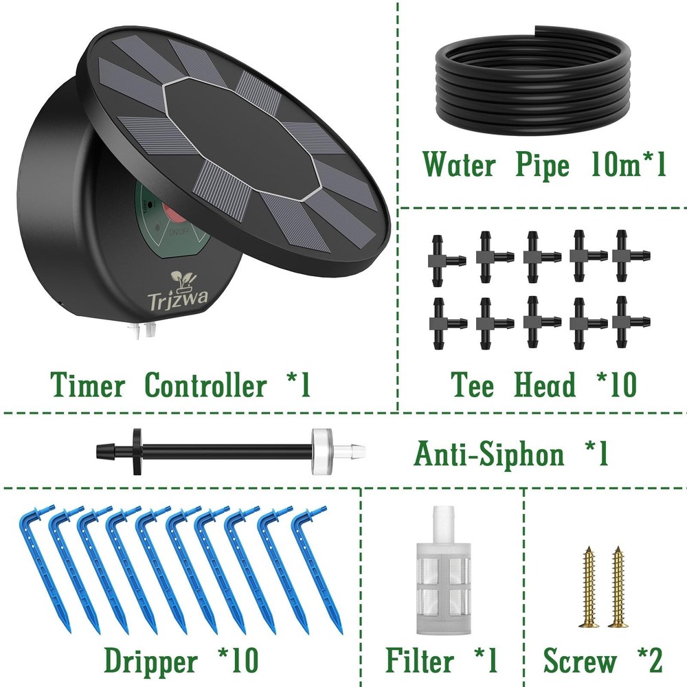 Solar Automatic Drip Irrigation System Kit, DIY Irrigation System for Garden ...