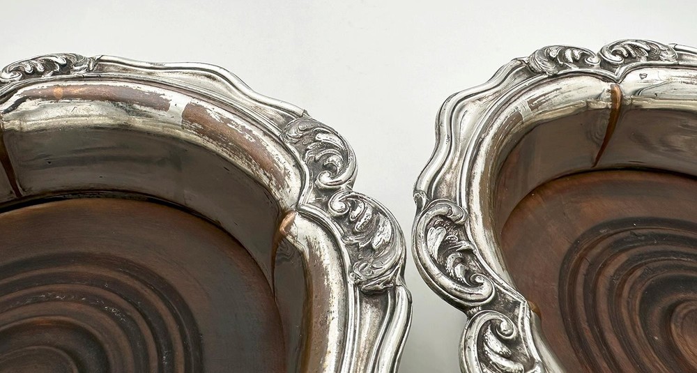 PAIR BOTTLE COASTERS OLD SHEFFIELD PLATE WILLIAM IV c1830
