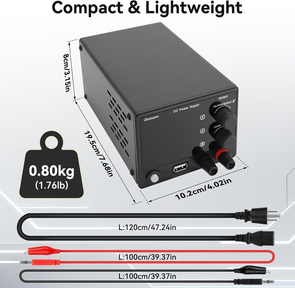 0-30V 5A DC Power Supply Lab Variable Adjustable regulated DC Bench Switching US