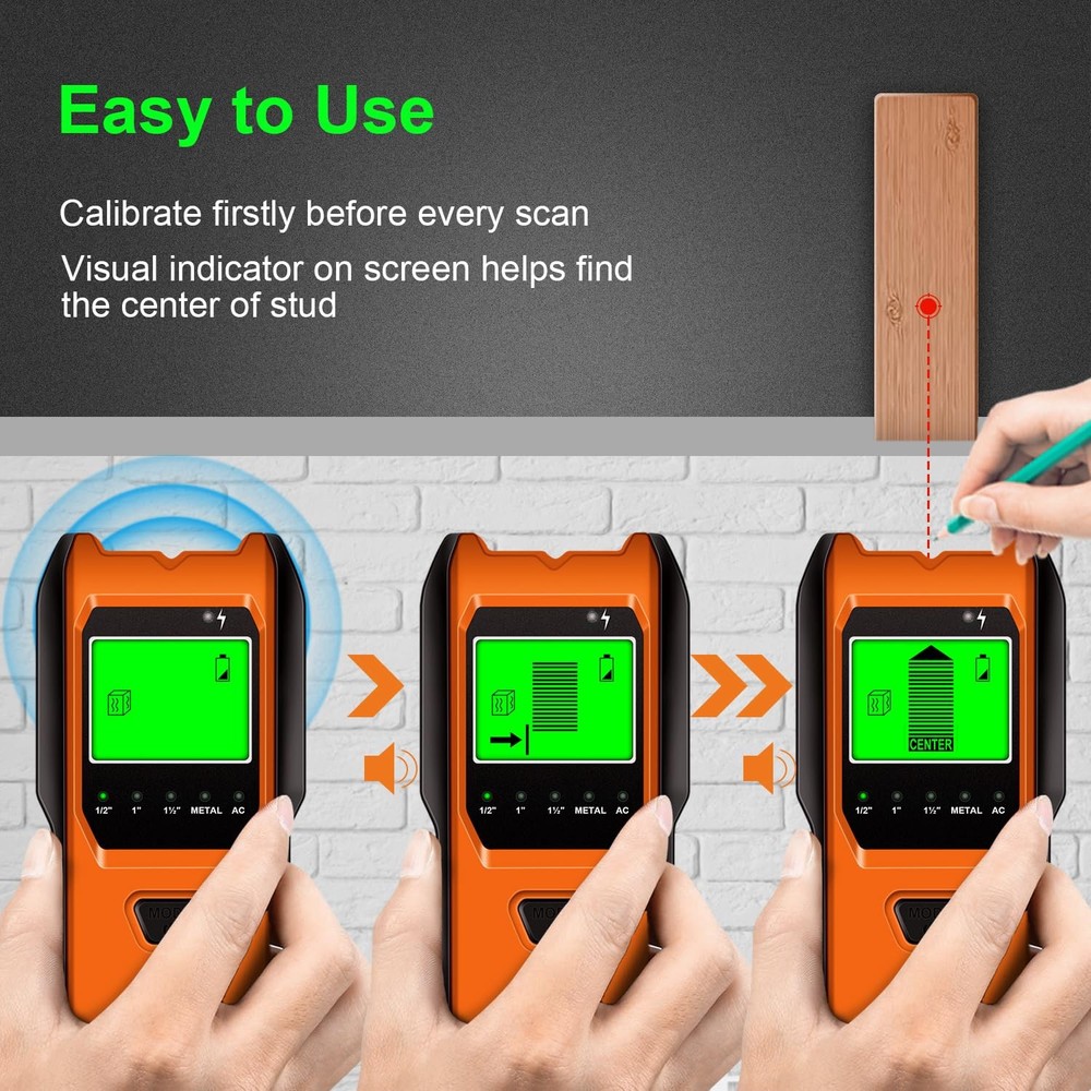 Stud Finder Wall Scanner, 5 in 1 Multifunction Stud Locator with Smart Sensor...