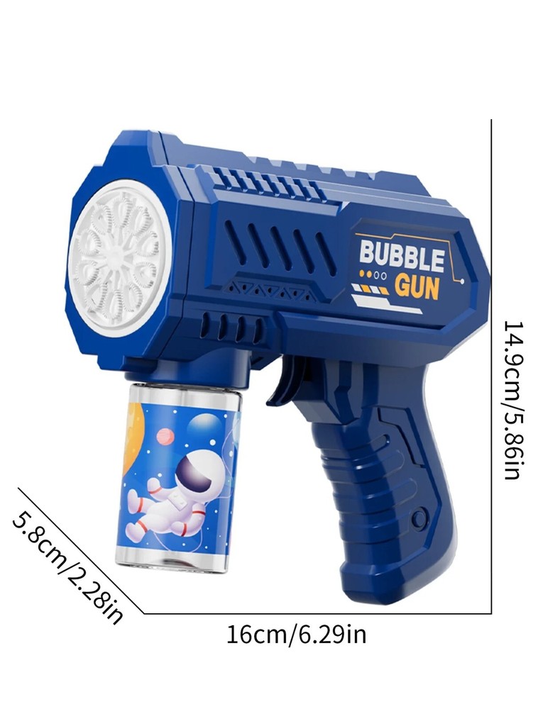 Fully Automatic Space Bubble Machine Gun Rocket 10 Hole Bubble Maker Toys BLUE