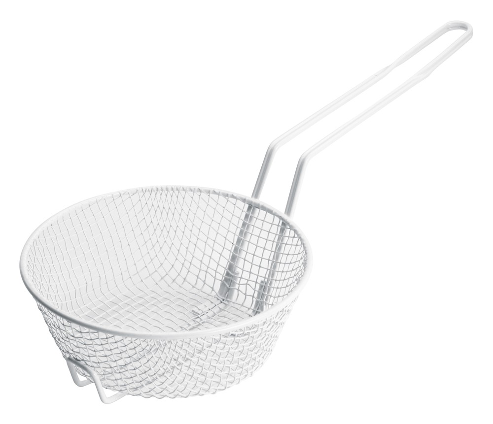 8" Breading Basket, Medium Mesh, White Plastic Coating (12 Each)