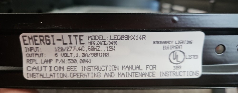 Emergi-Lite Wall Mounted Self Powered Exit Sign Wired Black