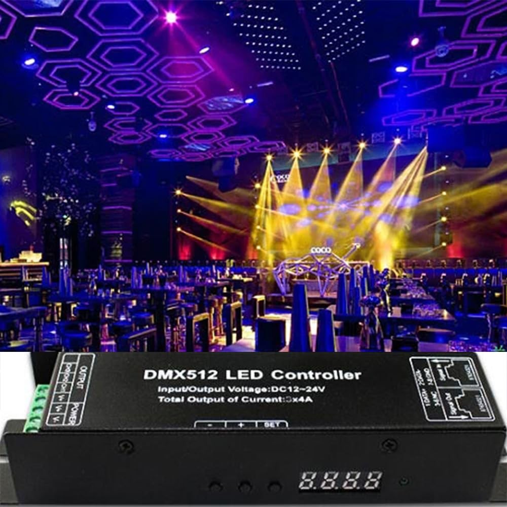 4 Channel 16A RGBW DMX512 Decoder Controller DMX Dimmer stage lighting contro...