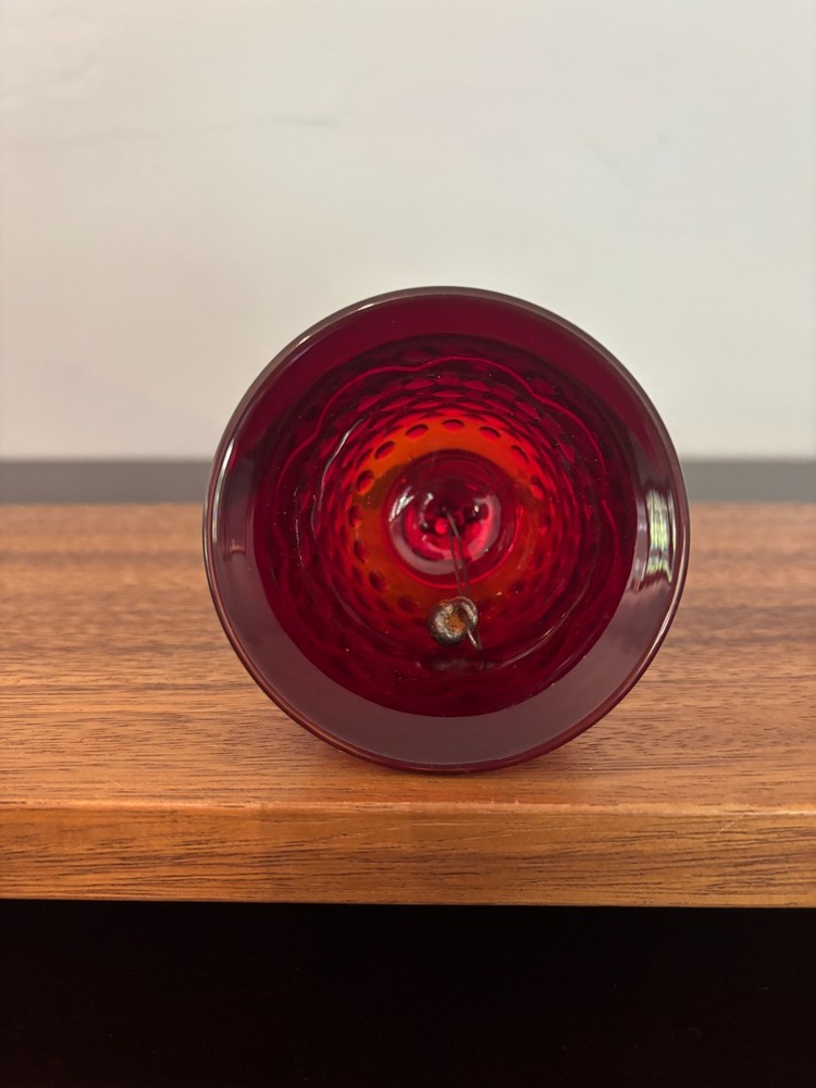 Fenton Ruby Red Glass Hobnail Dinner Bell