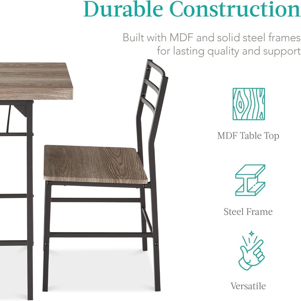 3-Piece Modern Dining Set Space Saving Dinette Kitchen Dining Room Small Space