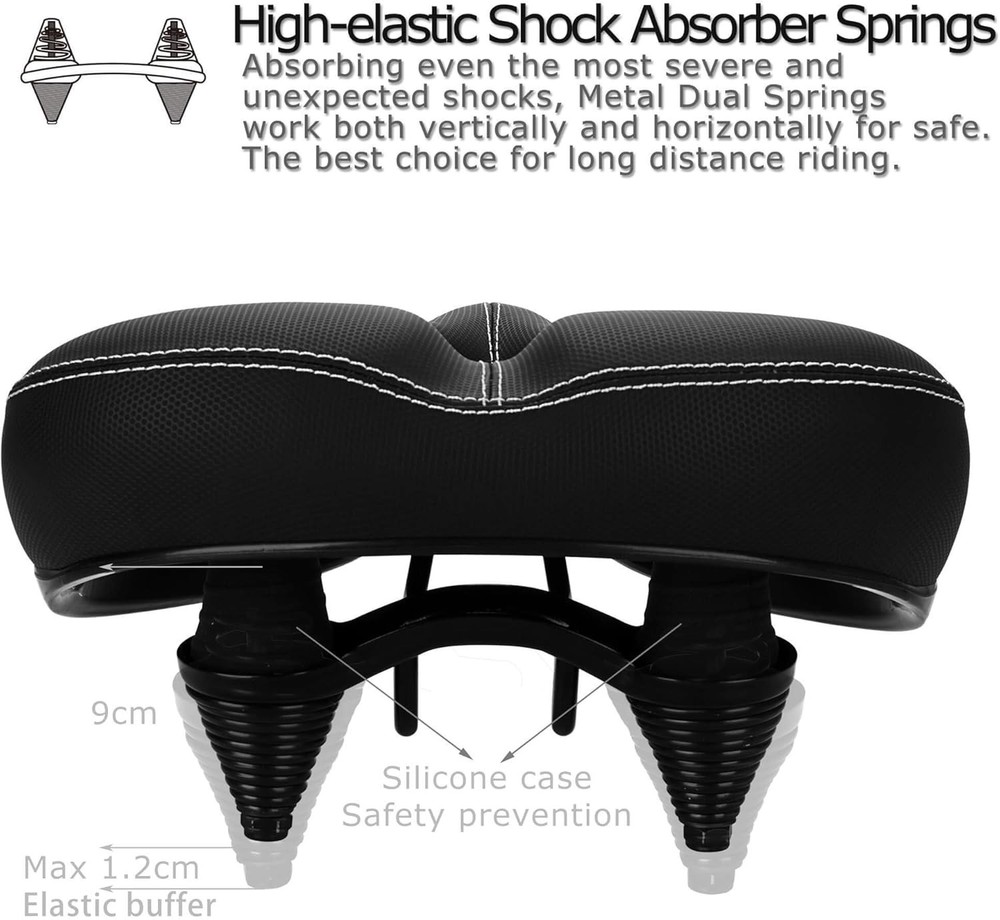 Memory Foam Bicycle Saddle Compatible with Peloton & More – Easy Installation