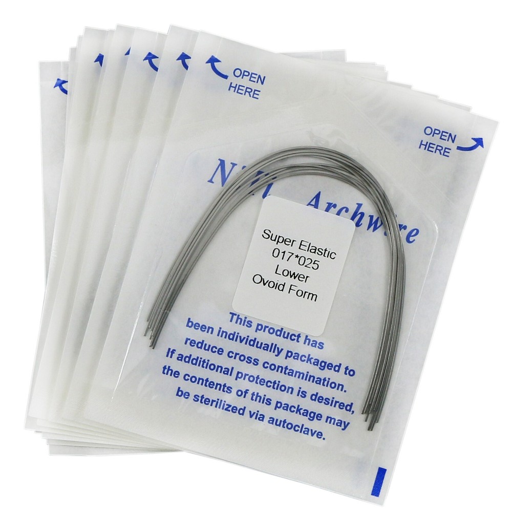 100Pcs Dental Orthodontic Rectangular Arch Wire Niti Super Elastic Ovoid Form