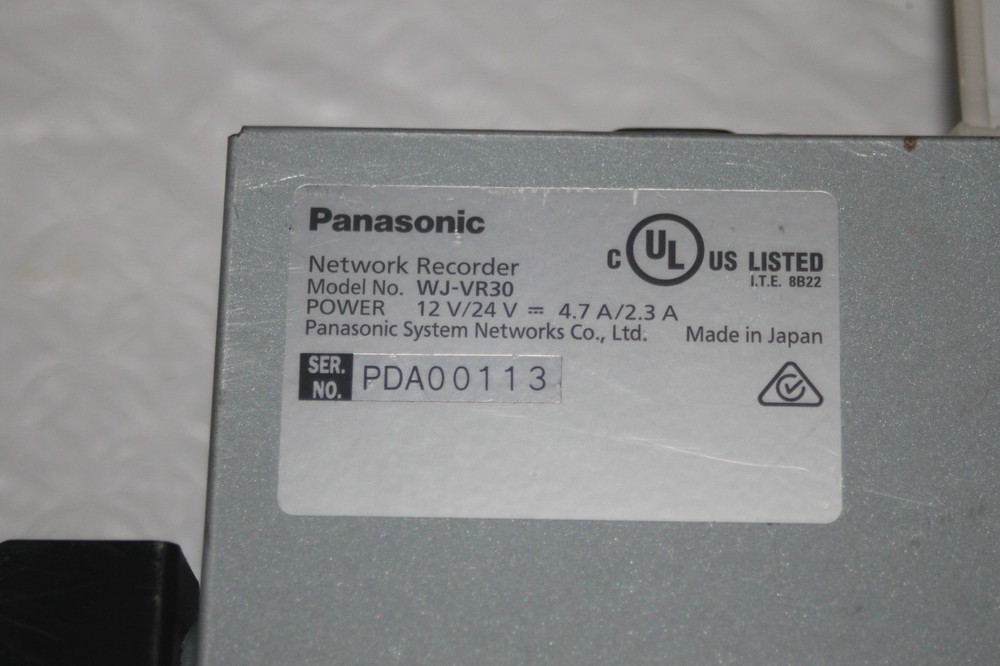 Panasonic Arbitrator WJ-VR30 Video Processing Unit Recording Front End Software