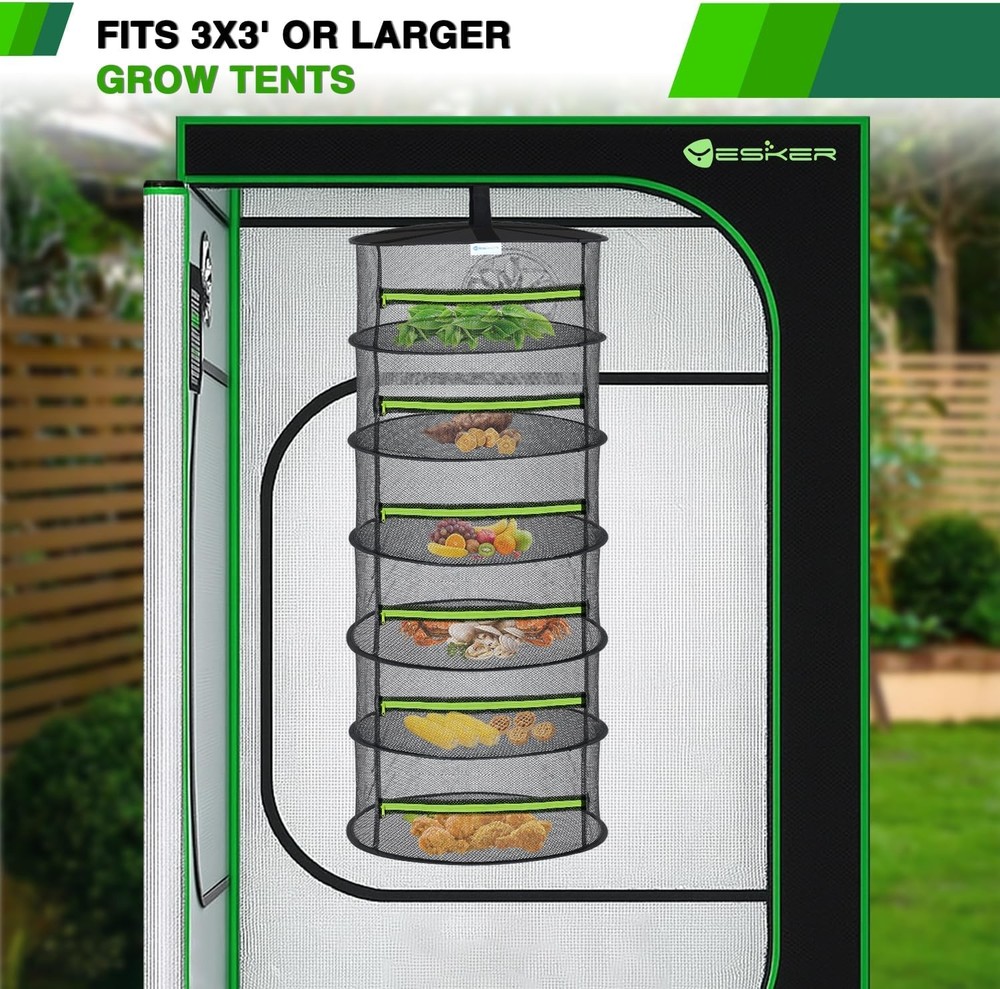 6 Layer Herb Drying Rack Hanging Mesh Net Foldable Plant Drying Racks 24" w