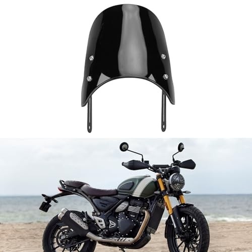 Motorcycle Windshield, Motorcycle Front Windshield Windscreen for Black