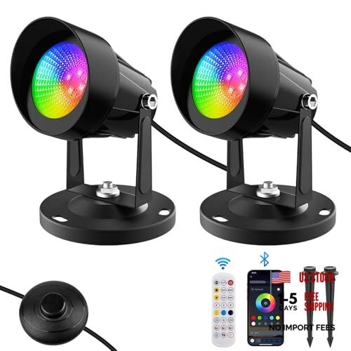 Spot Lights Indoor, Led Spot Lights with Smart APP 2 Pack APP & Remote Control