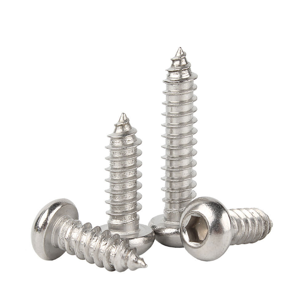 A2 304 Stainless Button Head Socket Cap Self Tapping Screws M2-M6