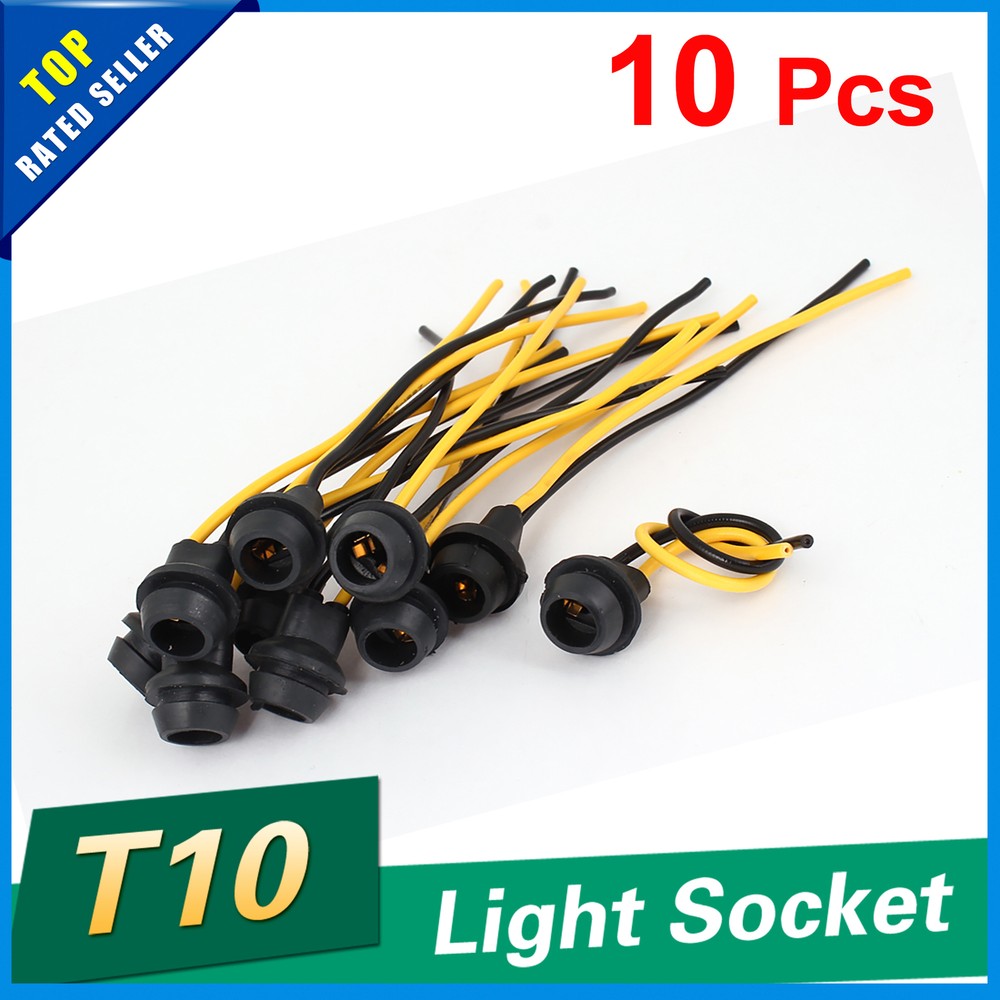 Pack of 10 T10 Wedge Base Light Bulb Lamp Instrument Panel Dash Board Socket