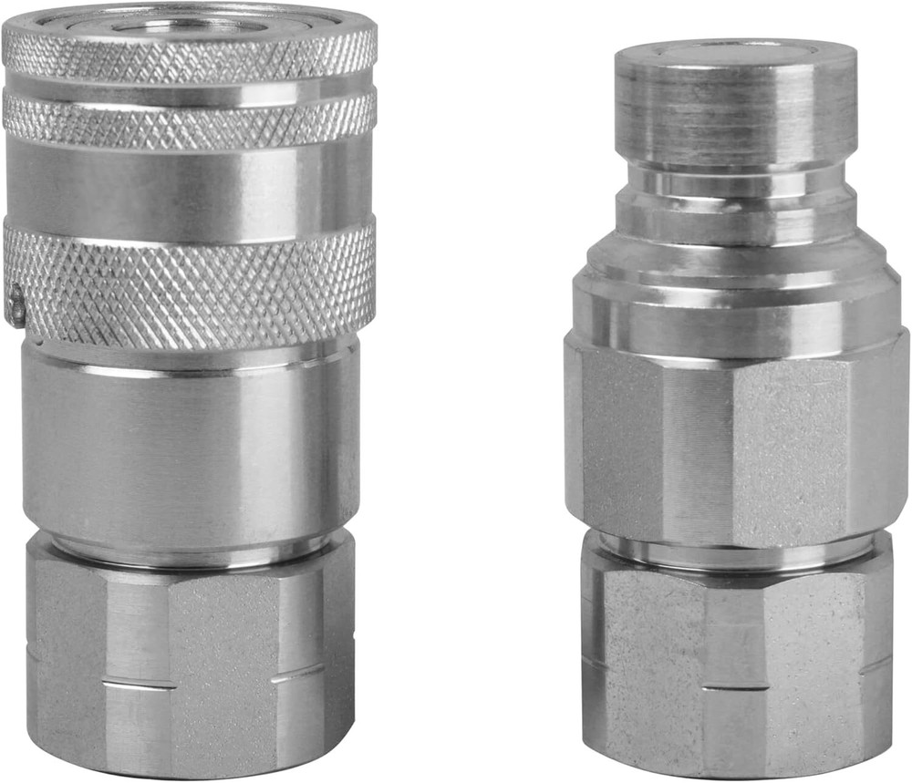 Flat Face Hydraulic Quick Connect Coupler Set, 1/2″ NPT Thread