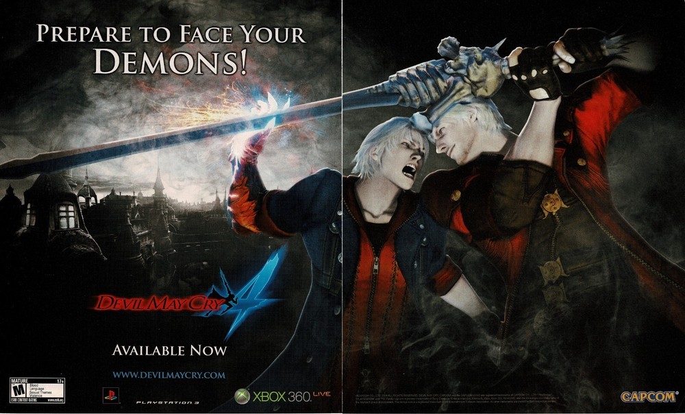 2008 Devil May Cry Video Game 2-page Vintage Print Ad Capcom
