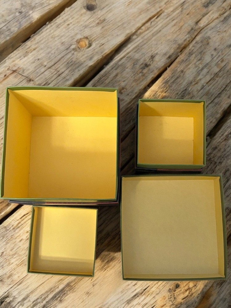 Nesting Boxes - Warren Kimble Set of 2 with lids "American as Apple Pie"