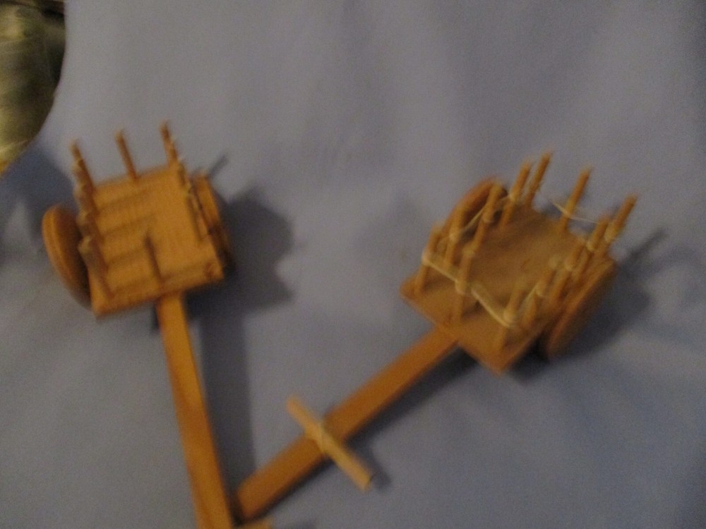 TC- Folk Art Vintage Pull Cart Wagon Wooden