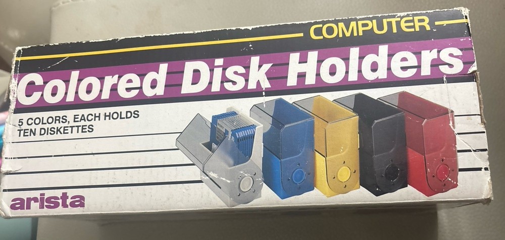 Color-Coded Diskette Holders (5) Each Holds 10 - 3.5 inch Disks