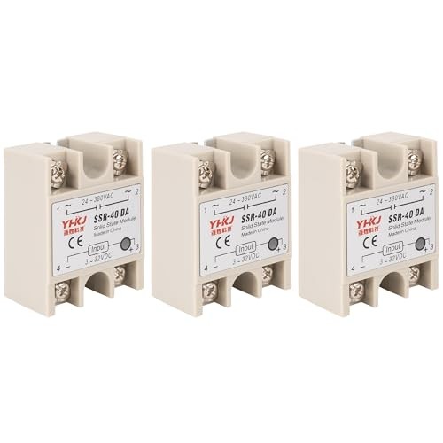 3PCS Solid State Relay SSR-40DA DC to AC Input 3-32VDC Output 24-380VAC 40A