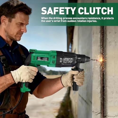 1 Inch SDS-Plus Rotary Hammer Drill, 8Amp, 3.0J 4 Functions Variable Speed