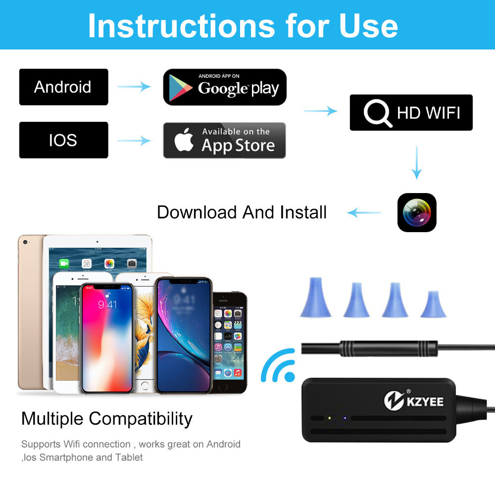 6LED USB Snake Endoscope Borescope HD Inspection Camera Scope for Android IOS