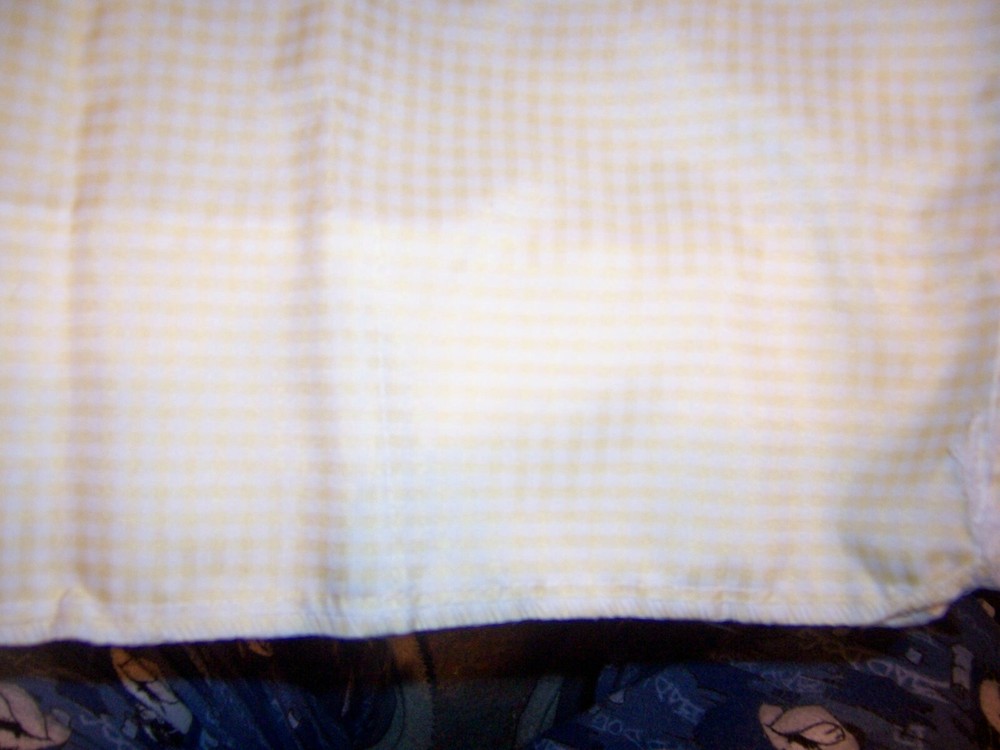 Yellow and White Checked Medium size Basket Liner
