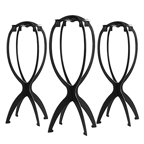 Wig Stand Wig Head Stand For Multiple Wigs Black 3 Pack
