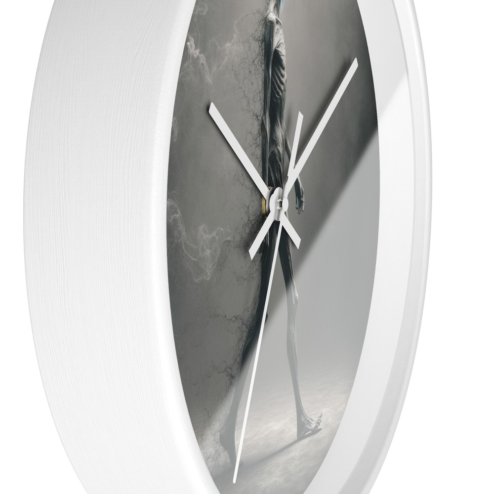 Home Decor Wall Clock Giacometti Style Elongated Figure Artwork