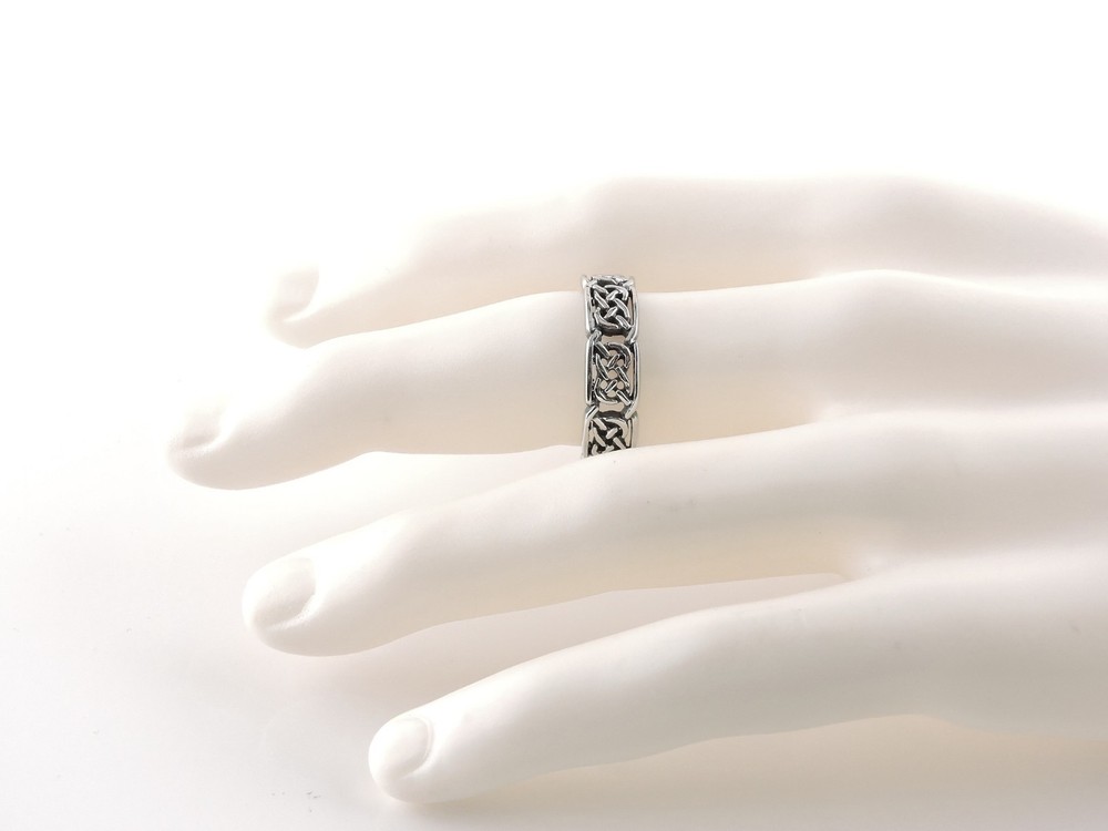 Stainless Steel Celtic Weave Band Ring - Free Gift Packaging