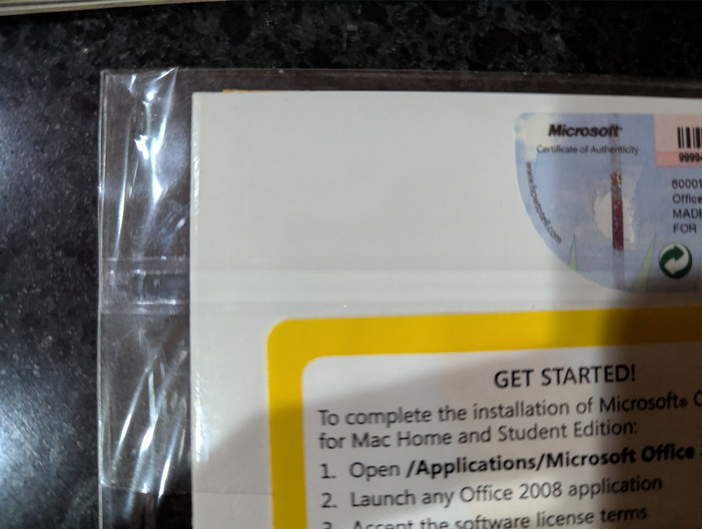 Microsoft Office Mac 2008 Home and Student Edition New Sealed
