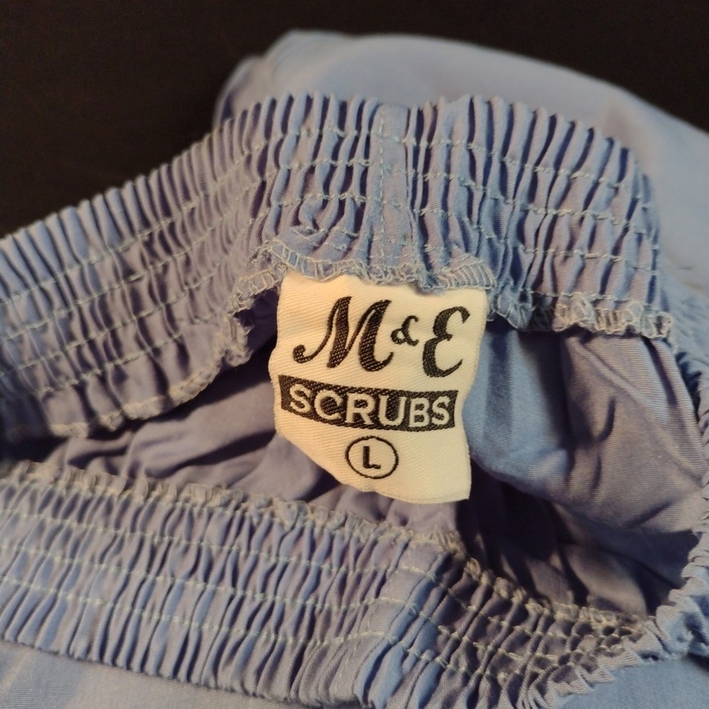 M & E Scrub Pants Blue Large