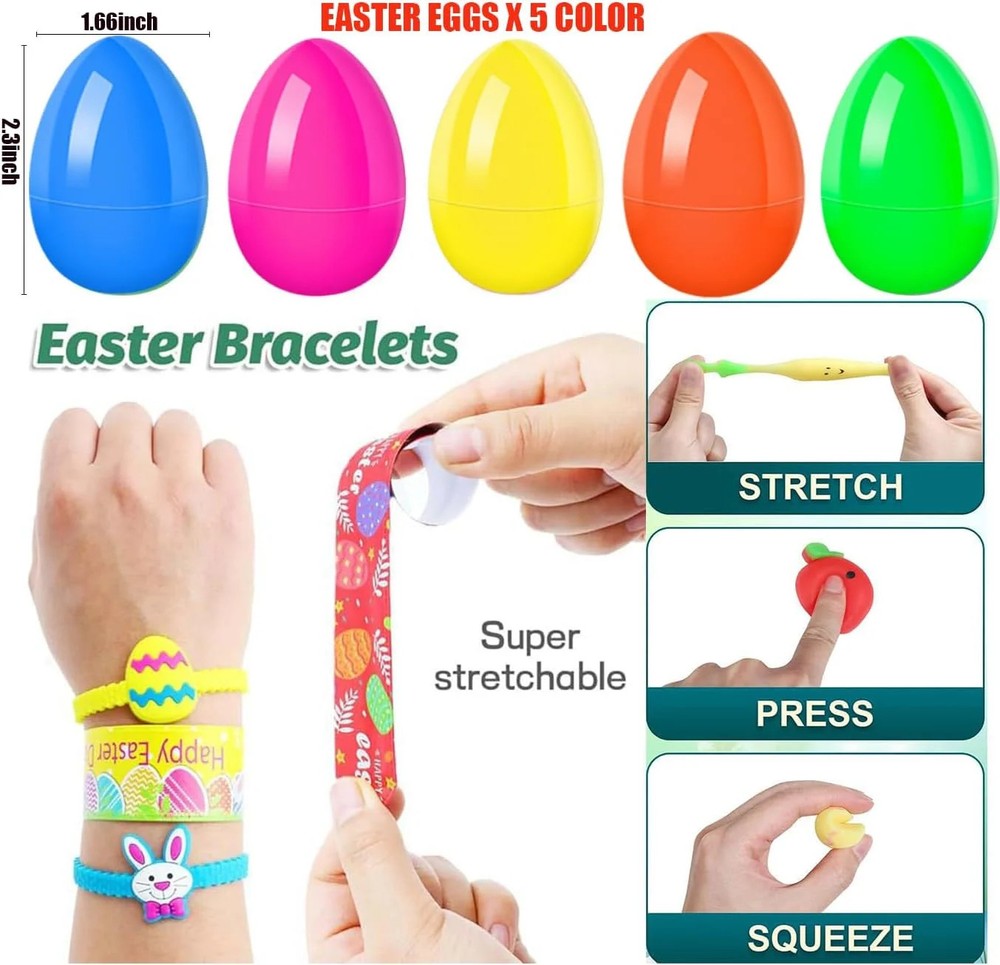 300Pcs Bulk Easter Eggs with Toys inside Easter Eggs Fillers Plastic Eggs for Ea