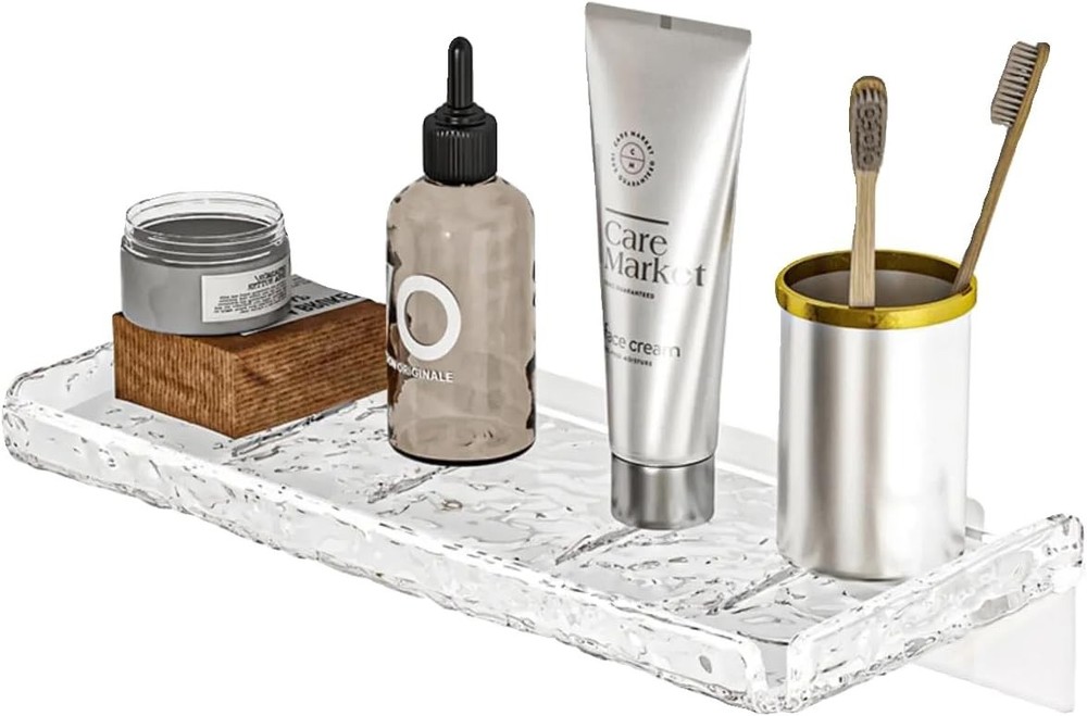 Shower Organizer, Wall Floating Shelf, Clear Wall Mounted Organizer for Bathr...