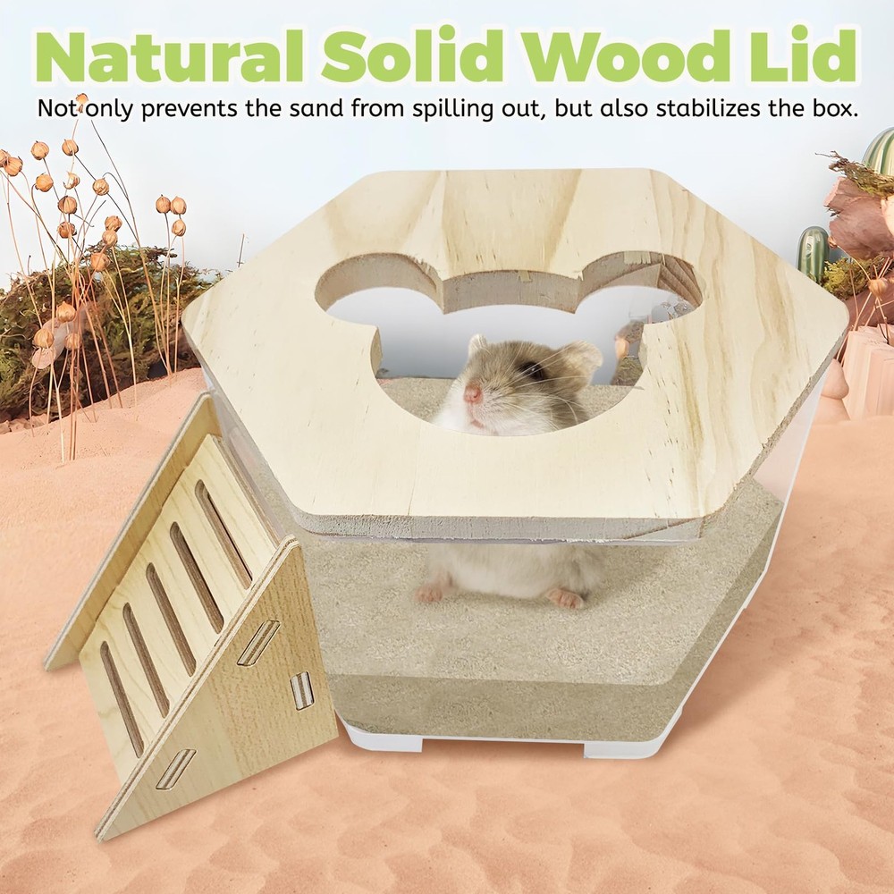 Hamster Sand Bath Box Transparent Gerbil Digging Sand Container Acrylic Small...