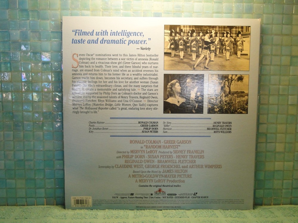 Random Harvest Greer Garson 2 Disc Set Laserdisc -EXTRA LDs SHIP FREE