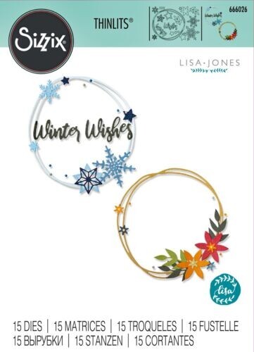 Sizzix "Winter Wreath" by Lisa Jones Thinlits Dies- 666026 MSRP $25