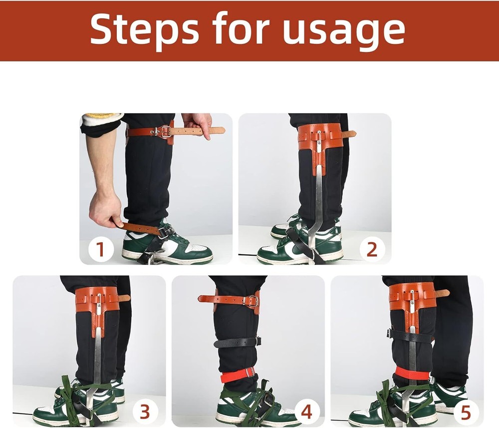 Tree Climbing Spikes for Tree Work, Tree Climbing Gear Non-Slip Thickened Pedals