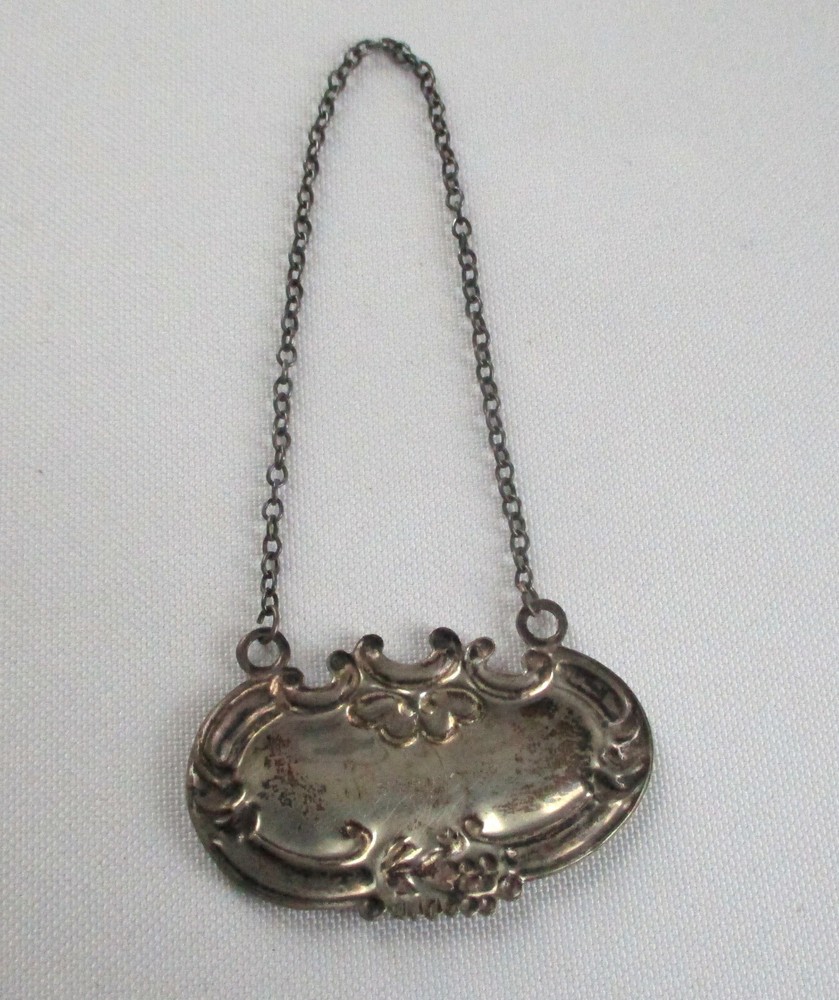 Vintage Sterling Silver Sherry Decanter Tag