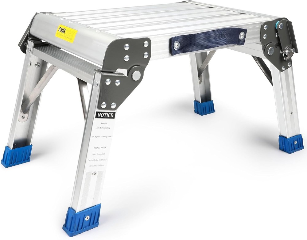 Lightweight Folding Aluminum Work Platform - 350 lb Capacity, Portable & Durable