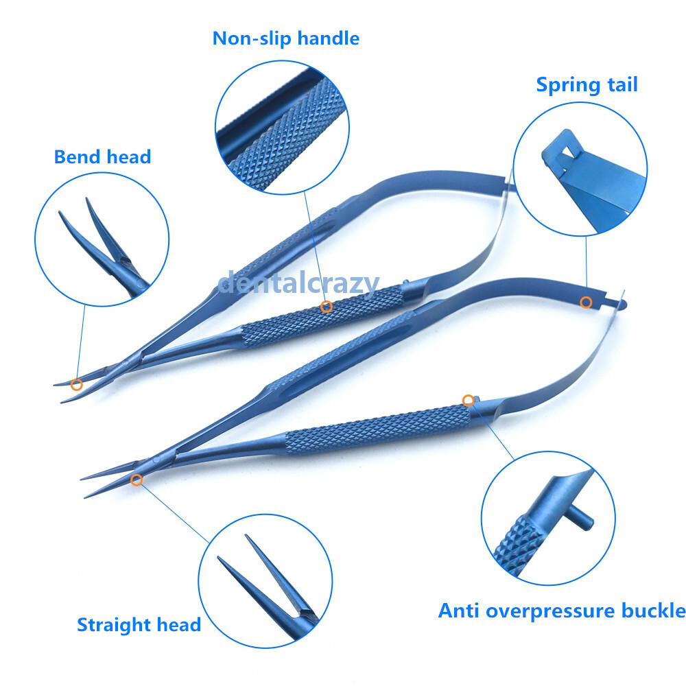 Titanium Ophthalmic Microsurgical Instruments Scissors/Needle Holders /Tweezers
