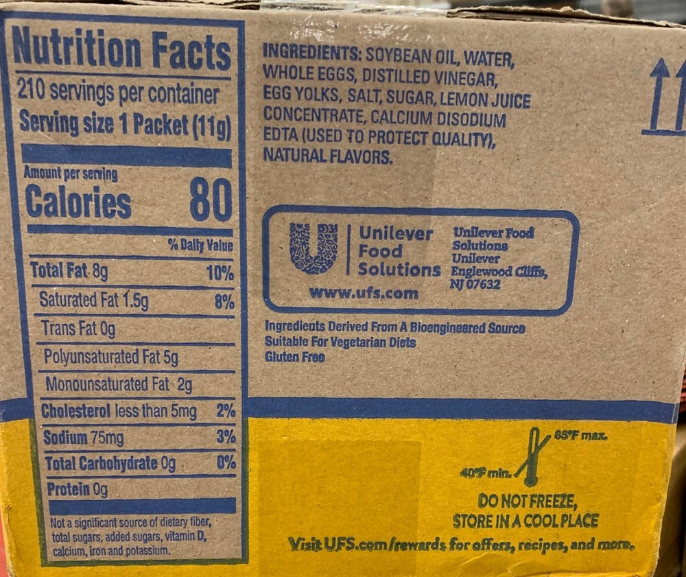 Hellmann's Mayonnaise 210 Stick Packets Easy Open Made with 100% Cage Free eggs!