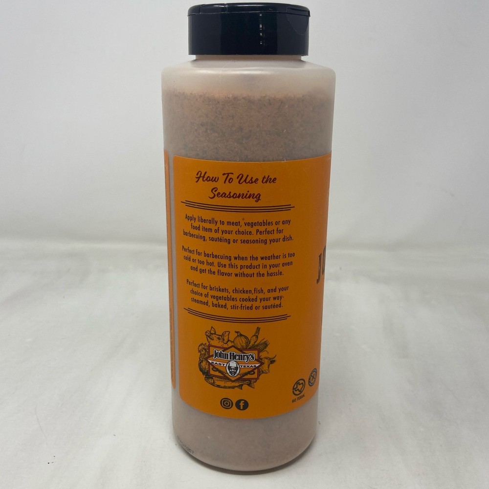 John Henry’s Texas Size Pecan Rub 26oz Orange Label
