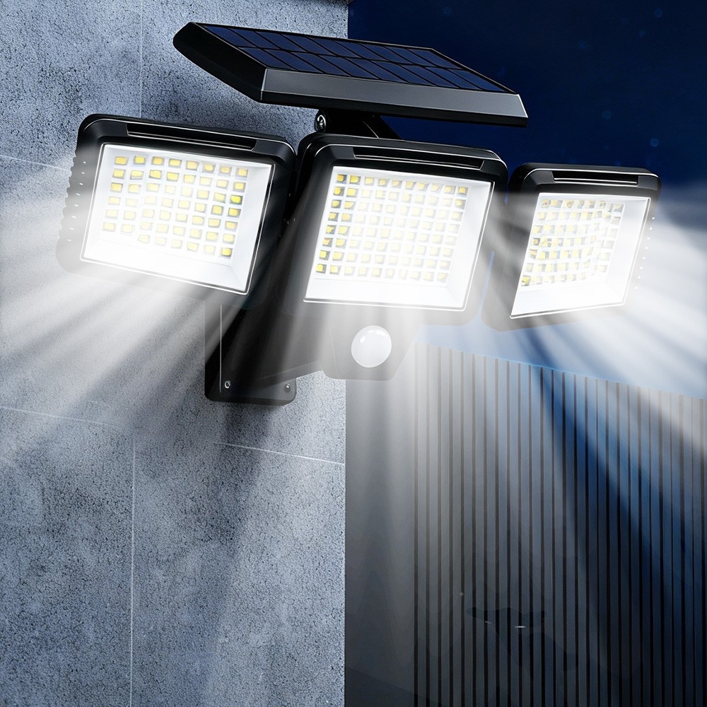 2Pack 210LED Solar Lights Outdoor Waterproof Motion Sensor Security Lamp 3 Head