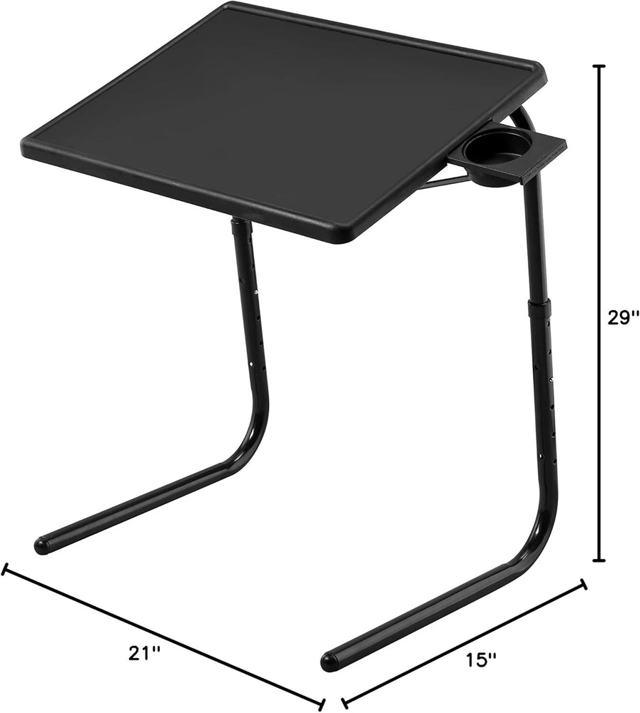 TV Tray Stand - Adjustable Angle Sofa Stand Coffee Table Six Height Adjustments