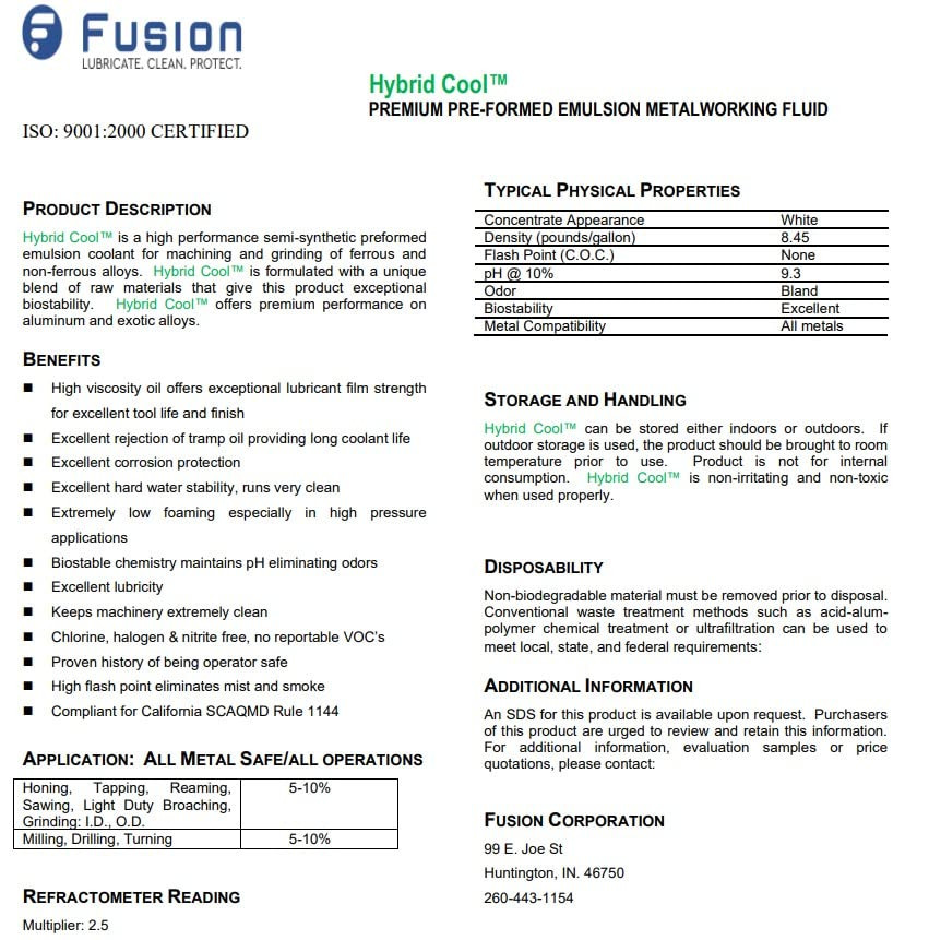 Advanced General Purpose Cutting Oil | Ultimate Human/Enviro Friendly Cutting Fl