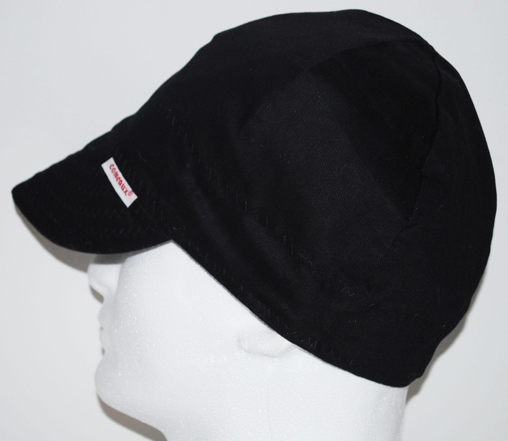 NWT Comeaux Caps Welders Welding hats solid black size 7-1/4 Reversible 2000