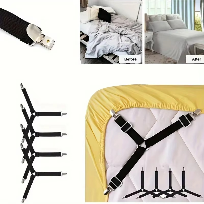 4 Pcs Sheet Holder Strap Sheet Holder Sheet Holder Buckle - Adjustable Elastic