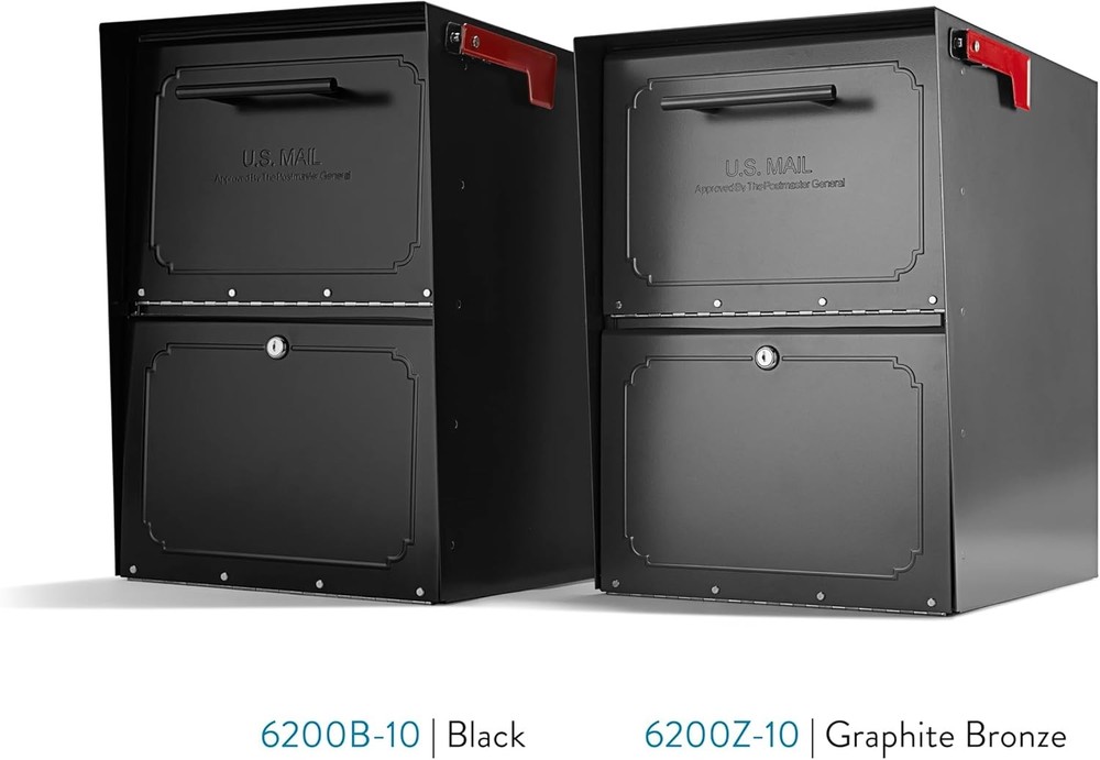 Architectural Mailboxes 6200B-10 Oasis Classic Locking Post Mount Parcel Mailbo