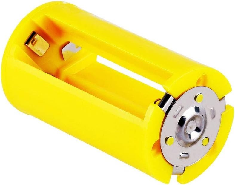8 Pcs AA to Size D Battery Adapter Converter Cases, Parallel Yellow Plastic